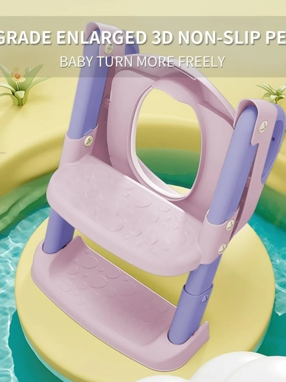 Foldable Potty Training Toilet Seat With Step Stool Ladder - Adjustable Height